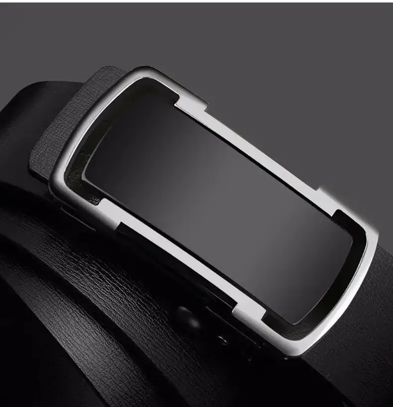 Men's Black Automatic Buckle Cowhide Belt — feature 11