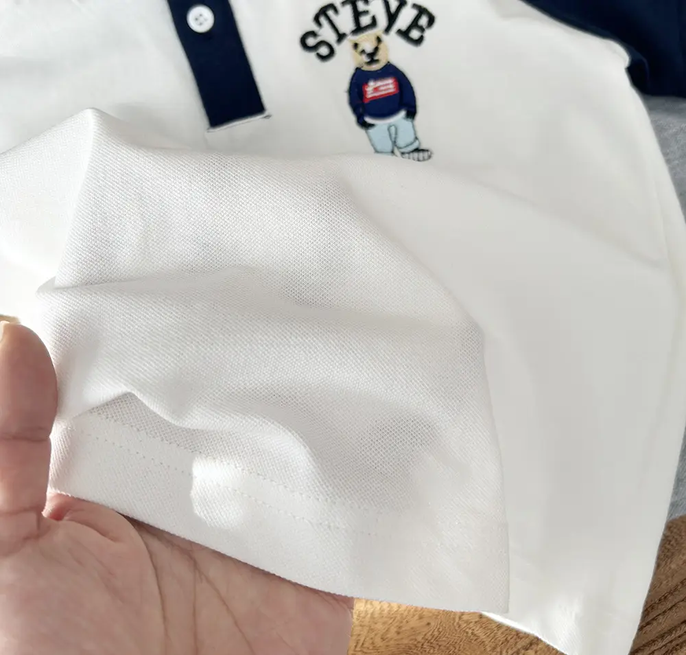 2025 Kids Cotton Polo Shirt Navy Blue with "Crazy" Print — feature 5