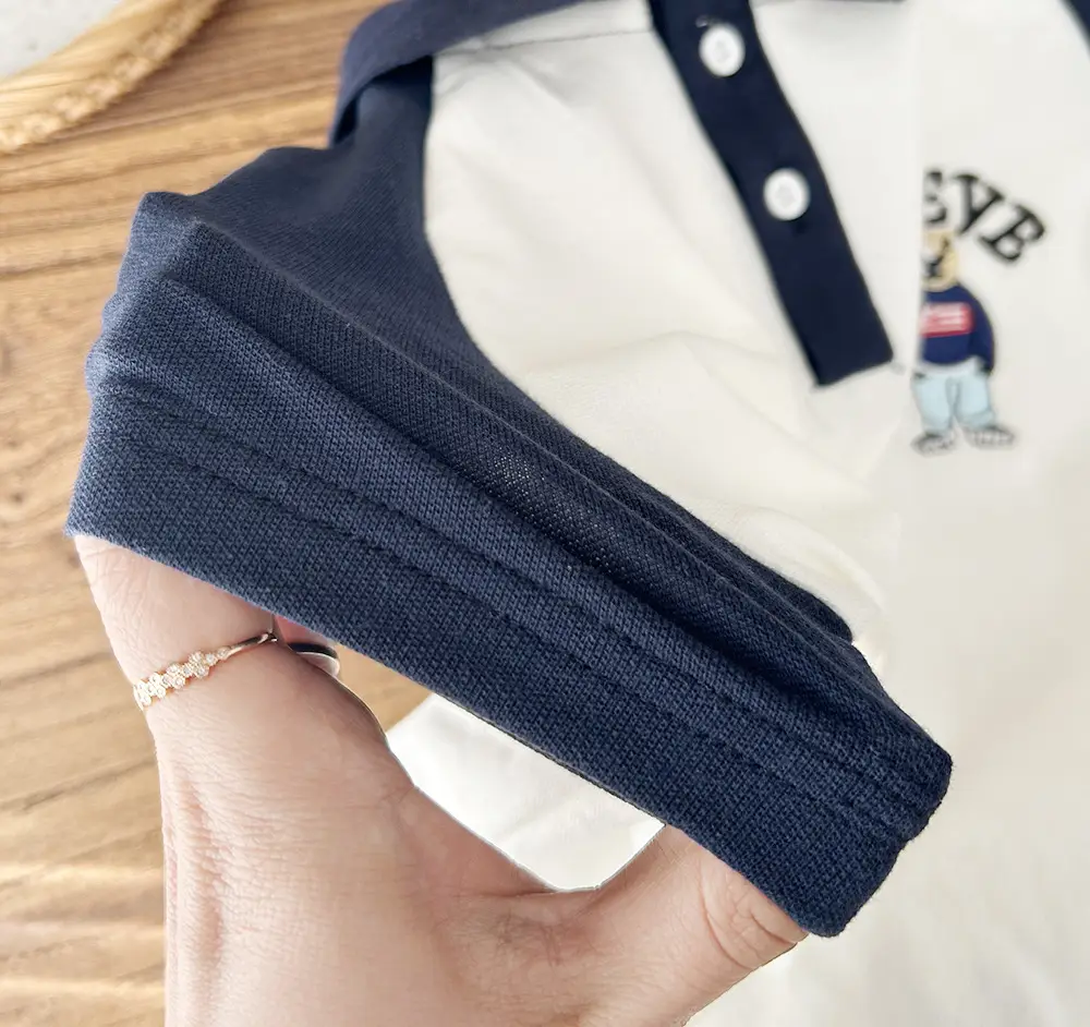2025 Kids Cotton Polo Shirt Navy Blue with "Crazy" Print — feature 6