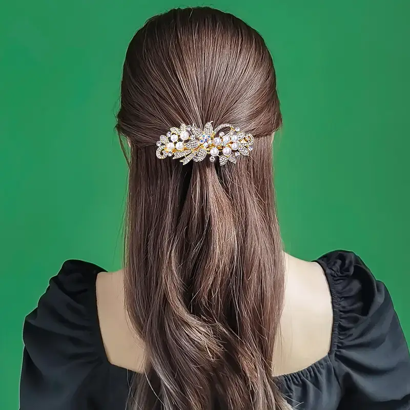 Rose Gold Pearl Hairpin for Women Large Clip - Image 6