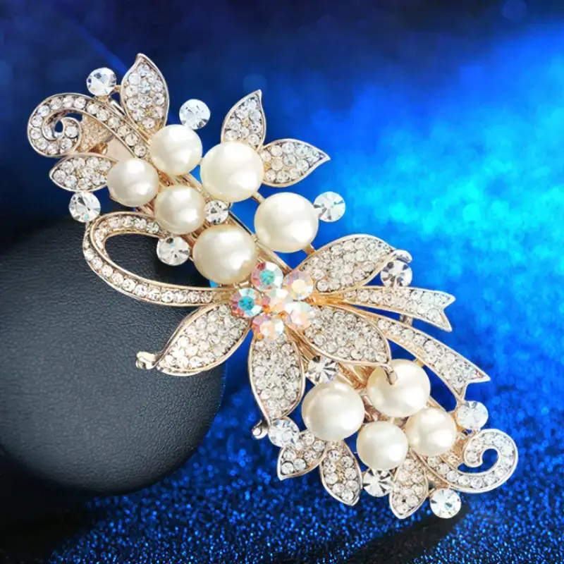 Rose Gold Pearl Hairpin for Women Large Clip - Image 7