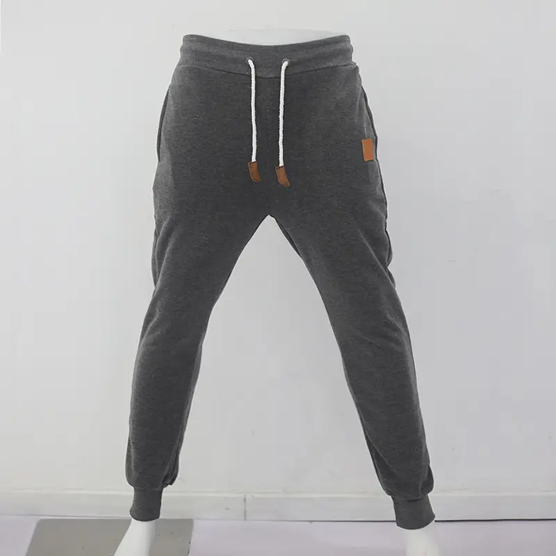 Men's Fleece Lined Sweatpants Black Grey Loose Fit — feature 29