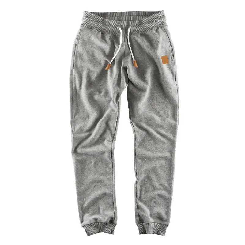 Men's Fleece Lined Sweatpants Black Grey Loose Fit