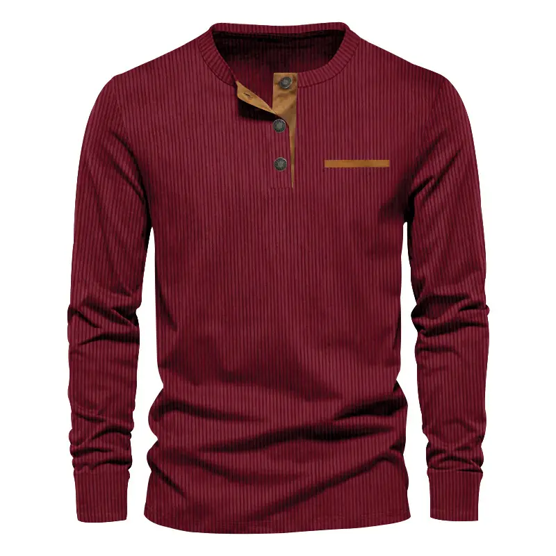 Men's Long Sleeve Corduroy Shirt Olive Green - Image 9