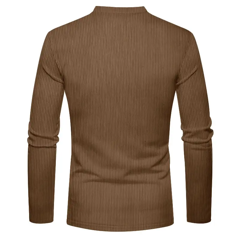 Men's Long Sleeve Corduroy Shirt Olive Green — feature 19