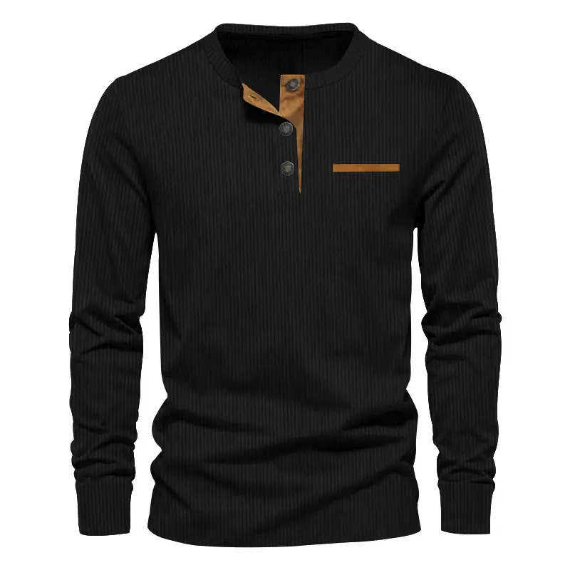 Men's Long Sleeve Corduroy Shirt Olive Green — feature 8