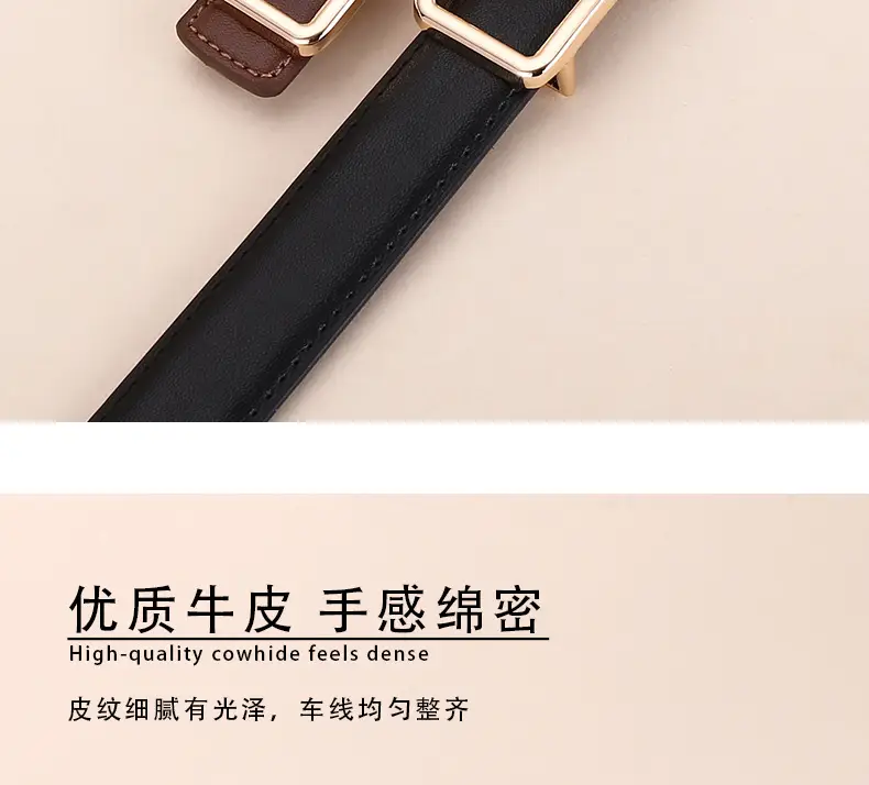 Women Cowhide Belt Casual Fashion Brown 25cm — feature 12