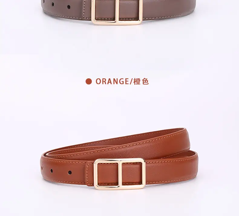 Women Cowhide Belt Casual Fashion Brown 25cm — feature 26