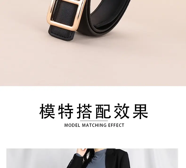 Women Cowhide Belt Casual Fashion Brown 25cm — feature 5
