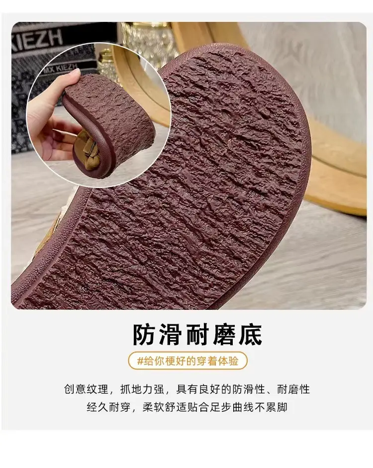 Women Slip-on Sandals Brown Soft Sole 2024 — feature 12