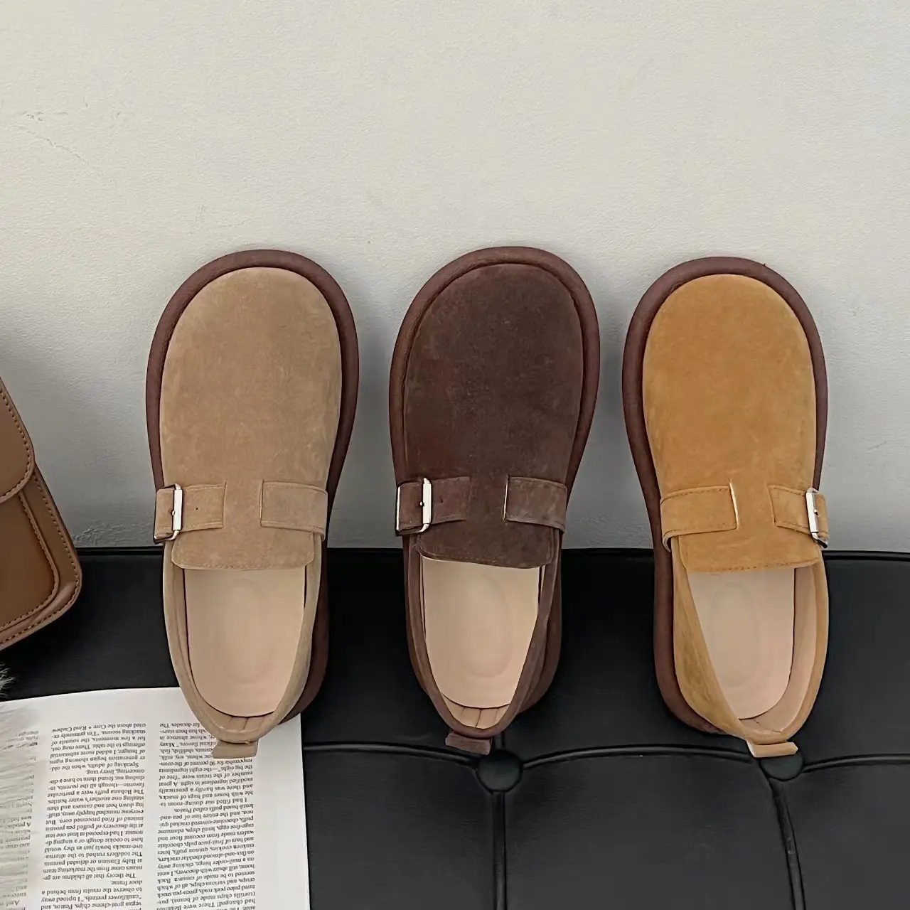 Women Slip-on Sandals Brown Soft Sole 2024