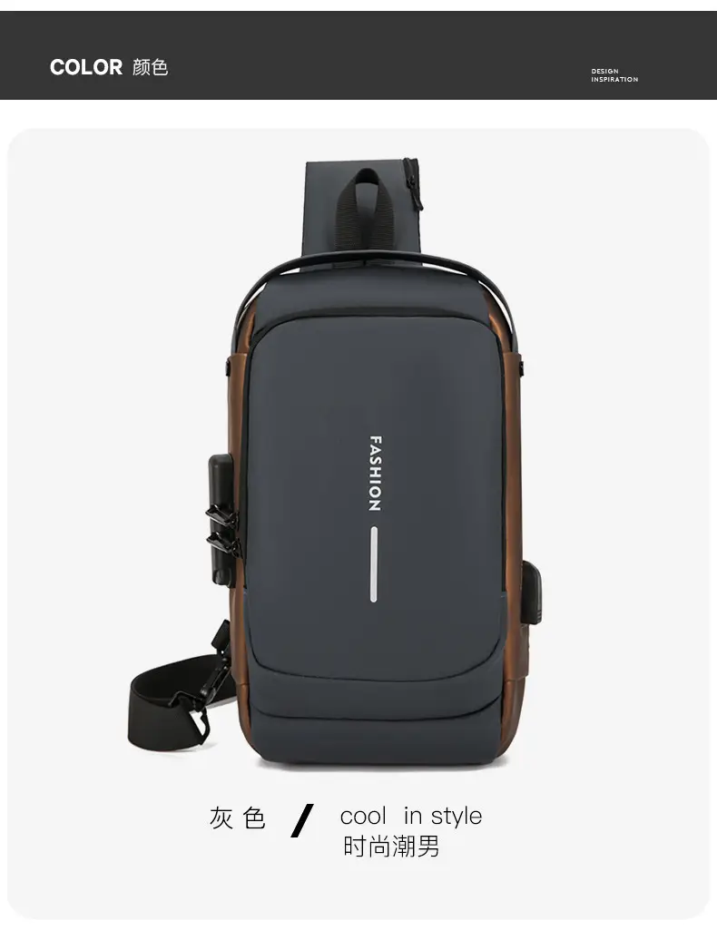 Men's Anti-Theft Crossbody Bag Black Large Capacity — feature 23