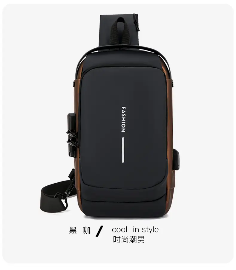 Men's Anti-Theft Crossbody Bag Black Large Capacity — feature 25