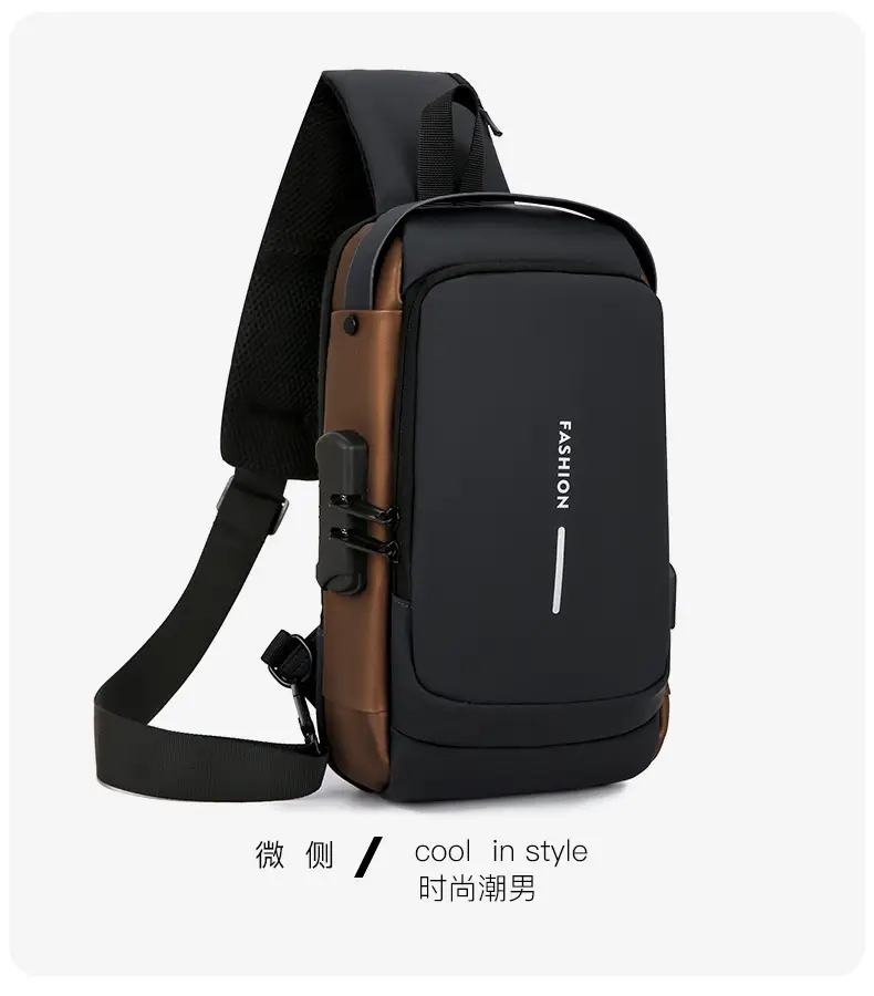 Men's Anti-Theft Crossbody Bag Black Large Capacity — feature 26