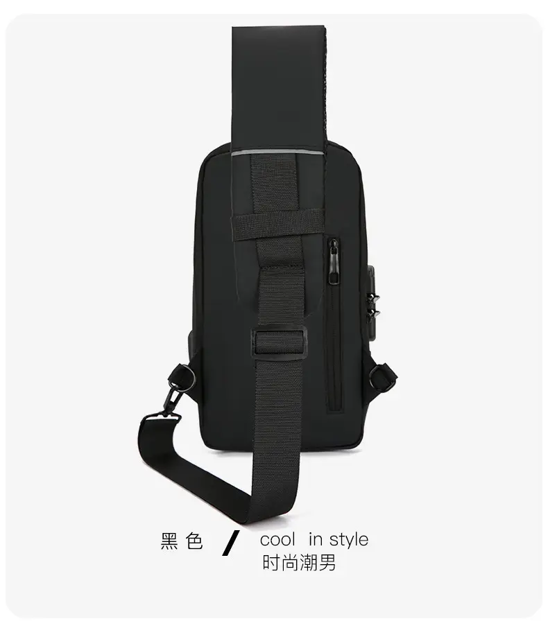 Men's Anti-Theft Crossbody Bag Black Large Capacity — feature 32