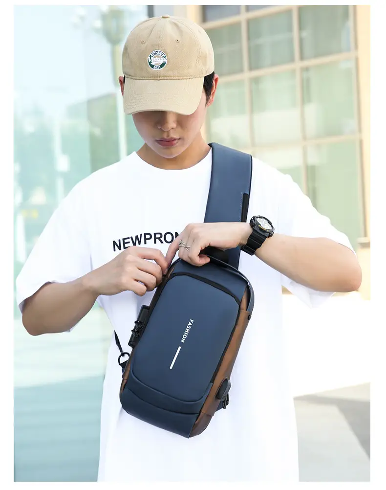 Men's Anti-Theft Crossbody Bag Black Large Capacity — feature 45