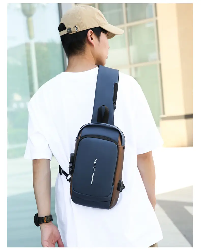 Men's Anti-Theft Crossbody Bag Black Large Capacity — feature 46