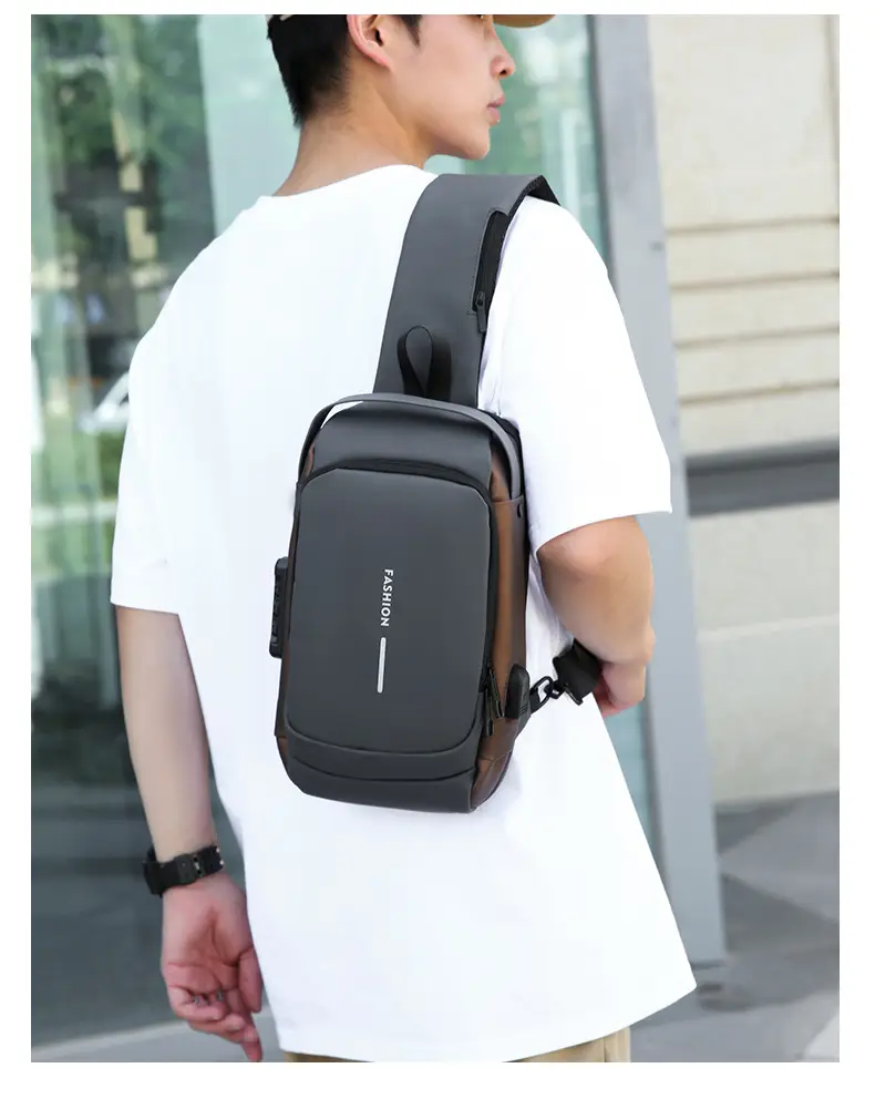 Men's Anti-Theft Crossbody Bag Black Large Capacity — feature 47