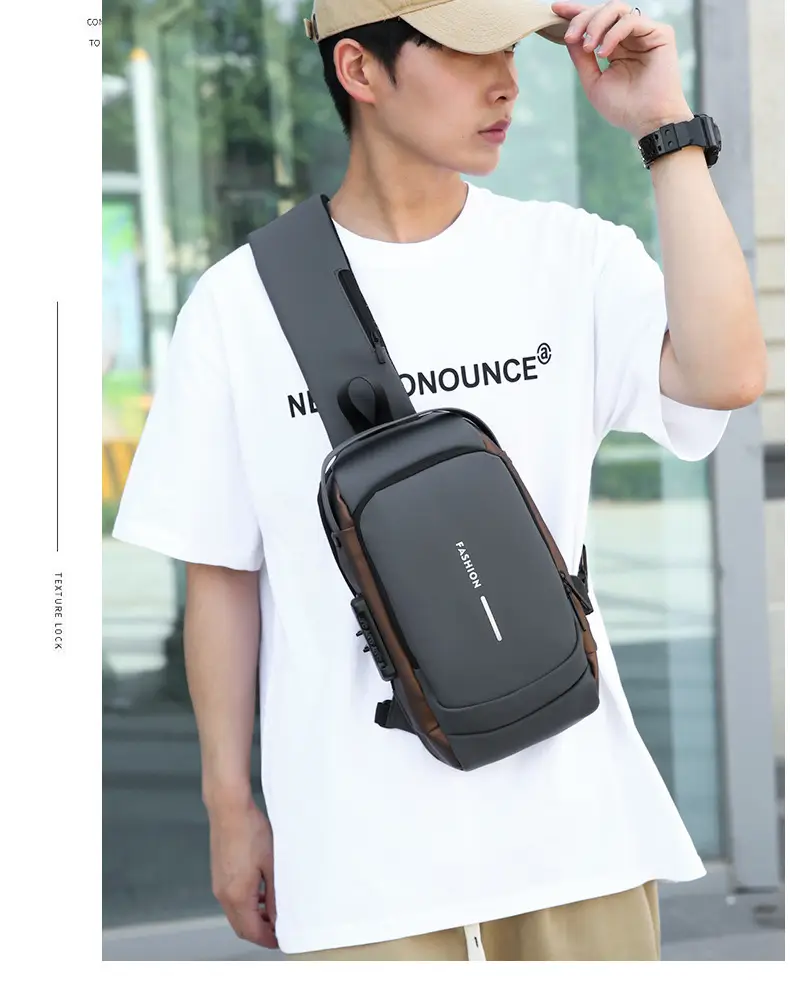 Men's Anti-Theft Crossbody Bag Black Large Capacity — feature 49