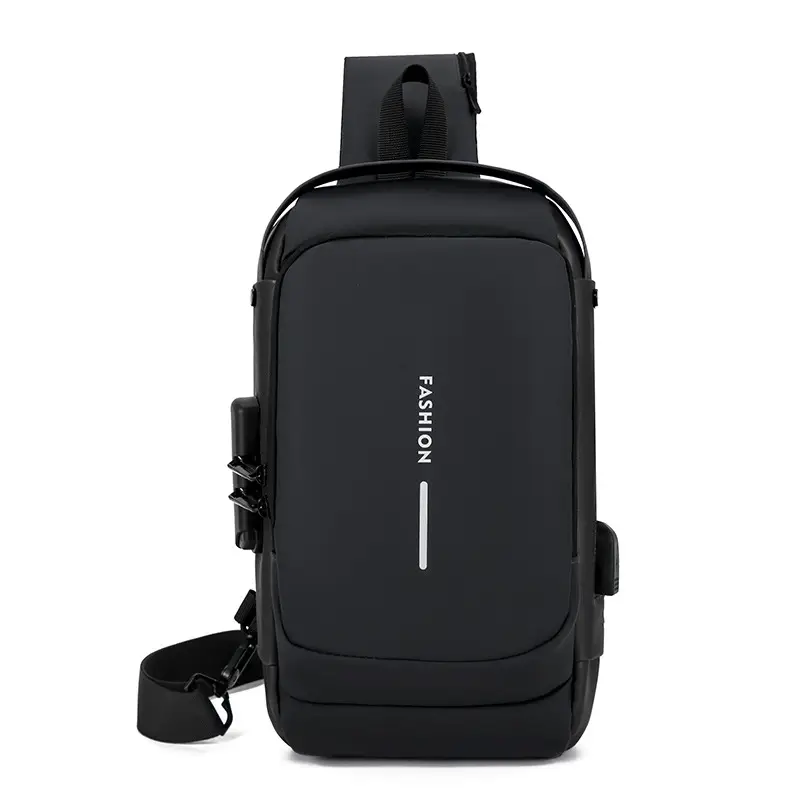 Men's Anti-Theft Crossbody Bag Black Large Capacity - Image 2