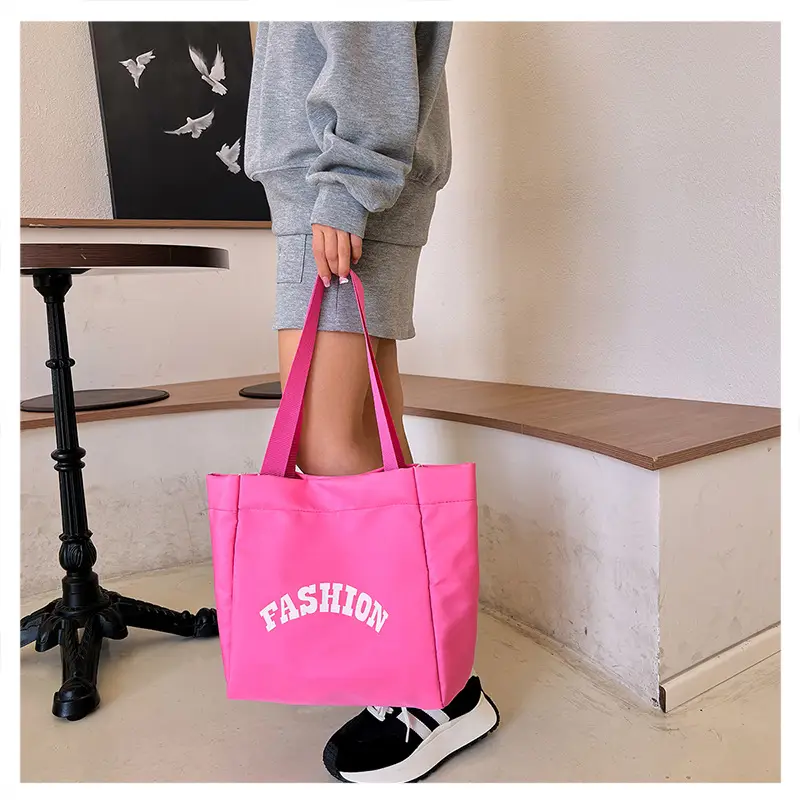 Women Summer Letter Printed Tote Bag White Large Capacity — feature 16