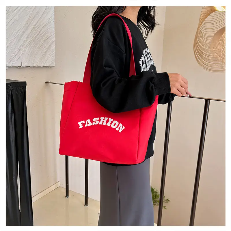 Women Summer Letter Printed Tote Bag White Large Capacity — feature 22