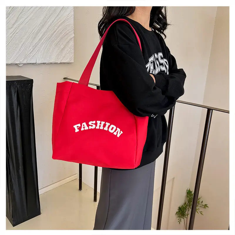 Women Summer Letter Printed Tote Bag White Large Capacity — feature 23