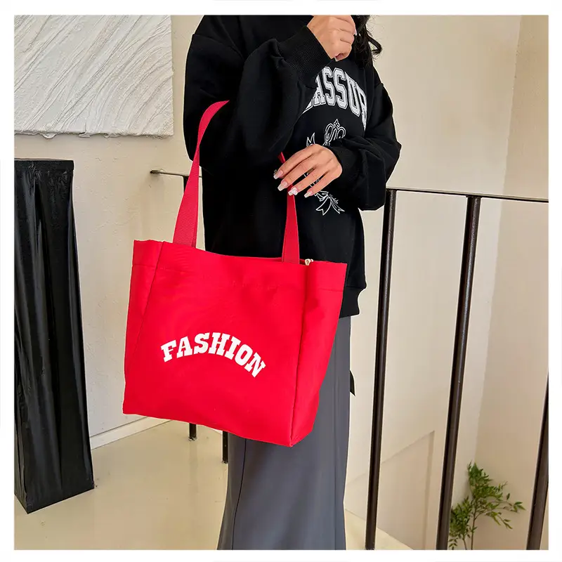 Women Summer Letter Printed Tote Bag White Large Capacity — feature 24