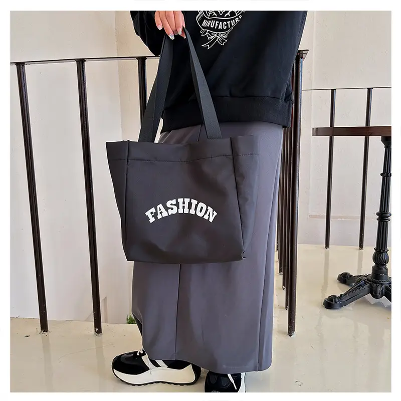 Women Summer Letter Printed Tote Bag White Large Capacity — feature 27