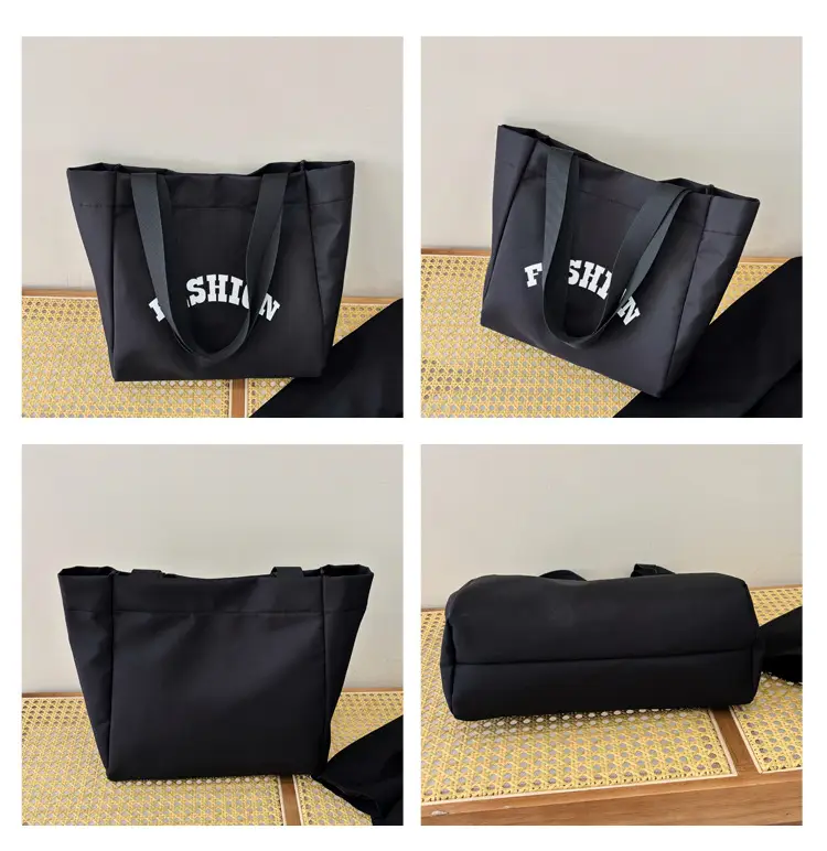 Women Summer Letter Printed Tote Bag White Large Capacity — feature 9