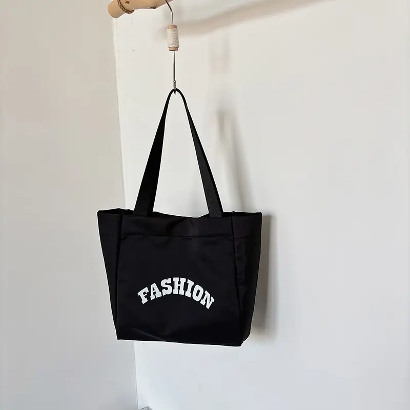 Women Summer Letter Printed Tote Bag White Large Capacity - Image 2