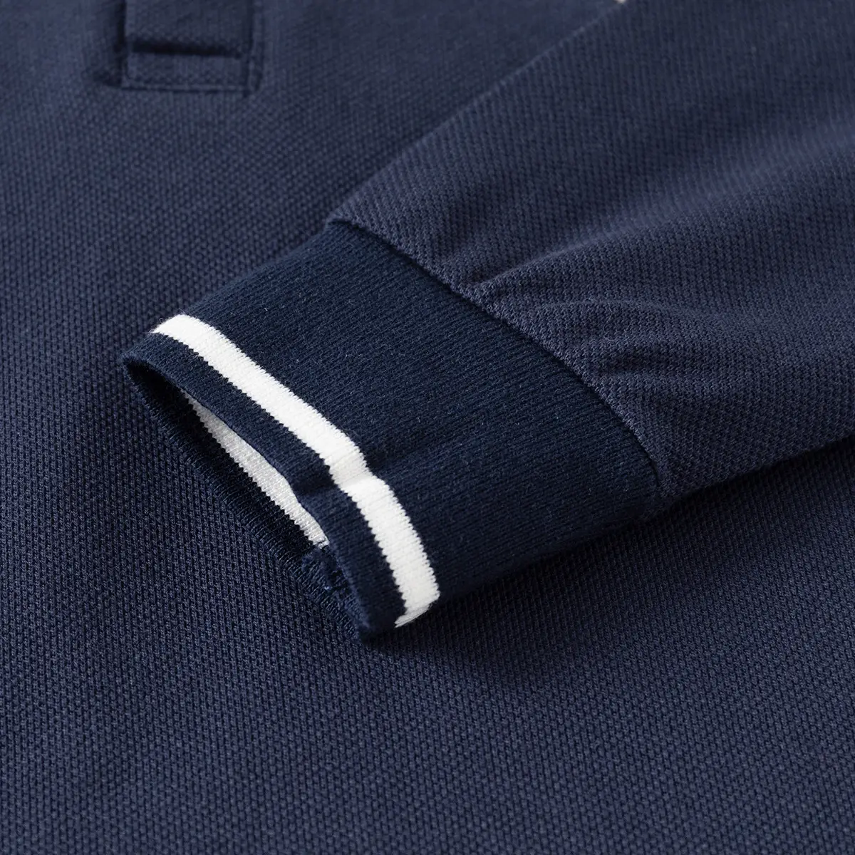 2026 Spring Boys Polo T-Shirt Navy Blue White Trim - Image 8
