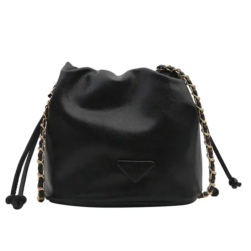Black Chain Shoulder Bag for Women Winter New