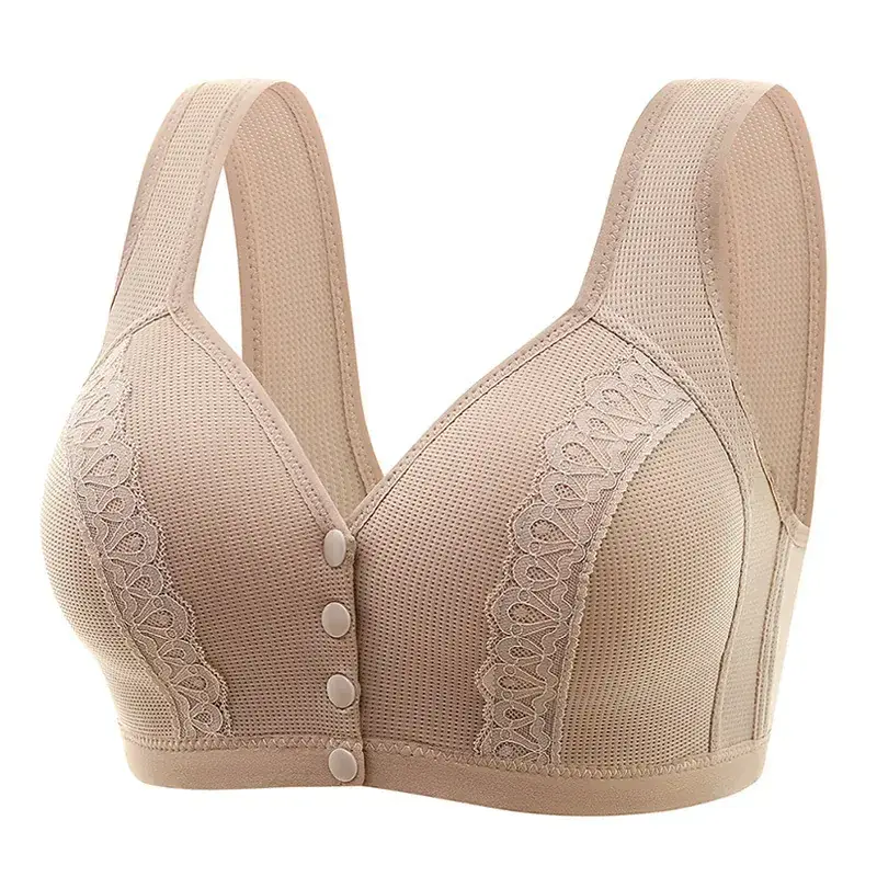 Plus Size Wireless Bra for Women, Soft & Breathable, Front Buckle