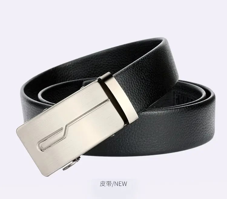 Men's Black Leather Belt with Gold Buckle - Image 15