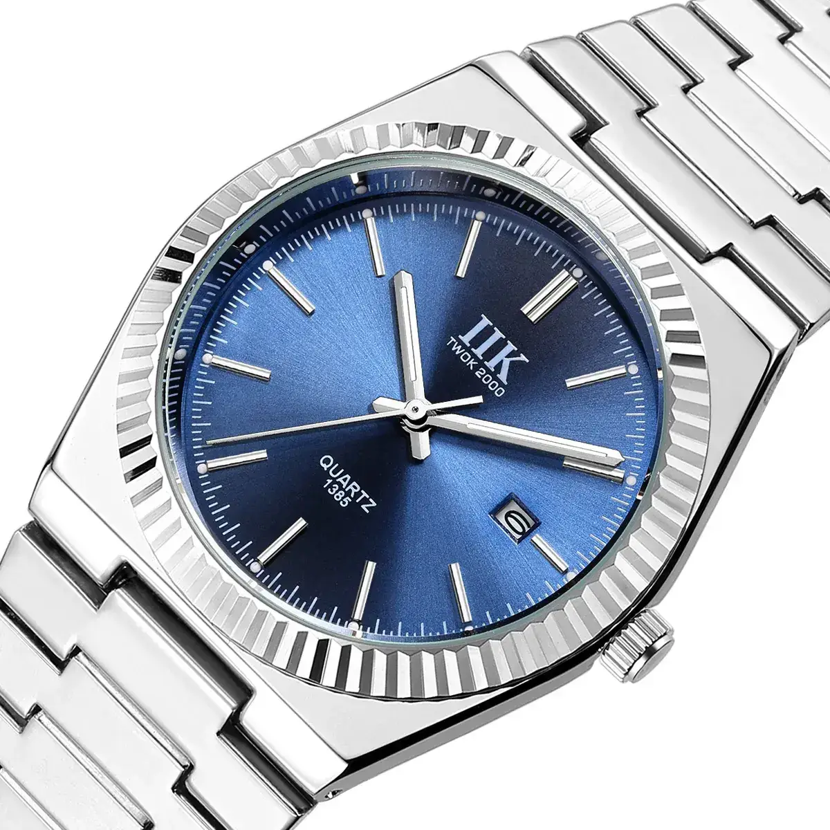 IIK Stainless Steel Blue Calendar Watch for Men - Image 7