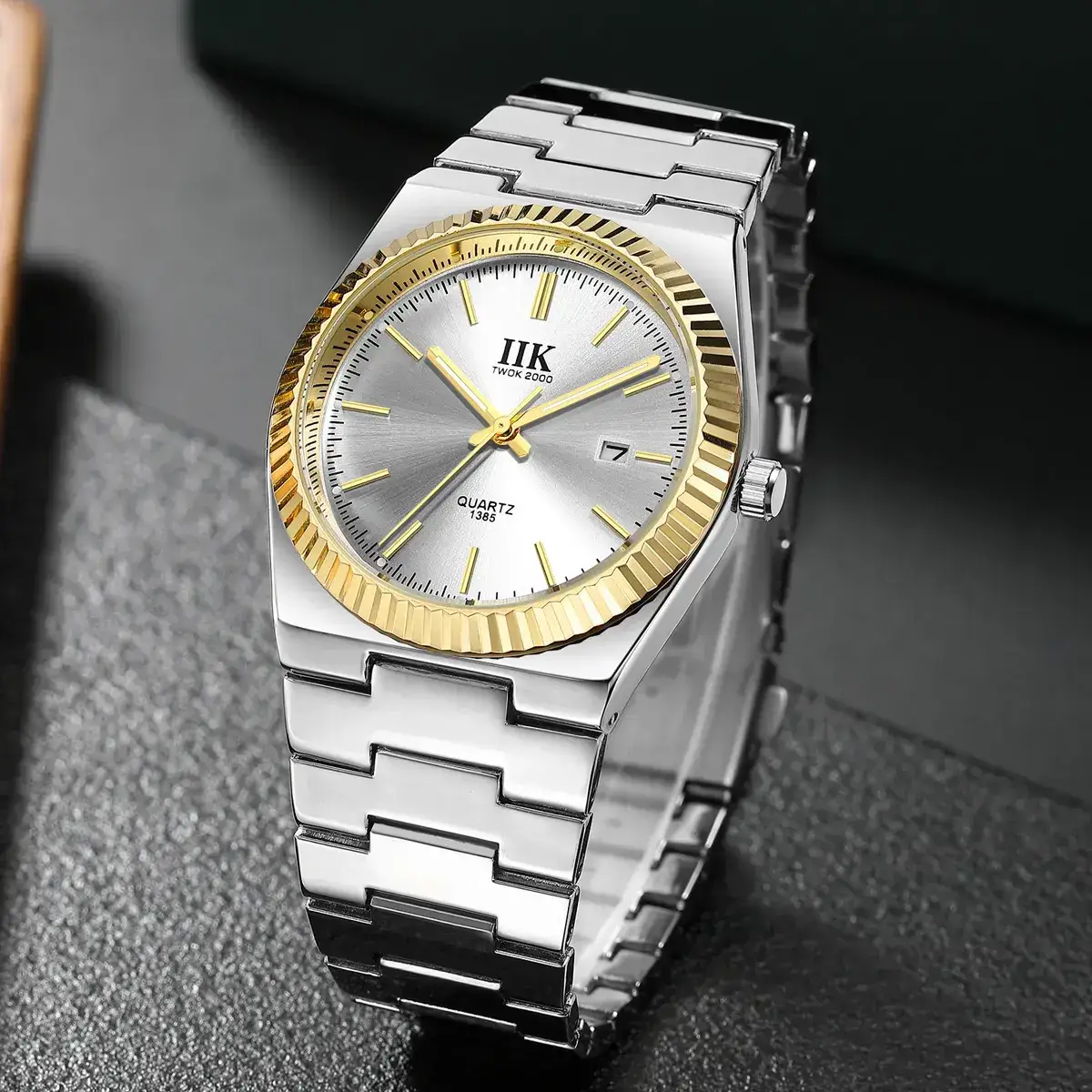 IIK Stainless Steel Blue Calendar Watch for Men - Image 9