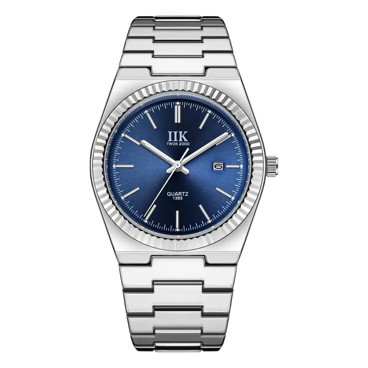 IIK Stainless Steel Blue Calendar Watch for Men - Image 2