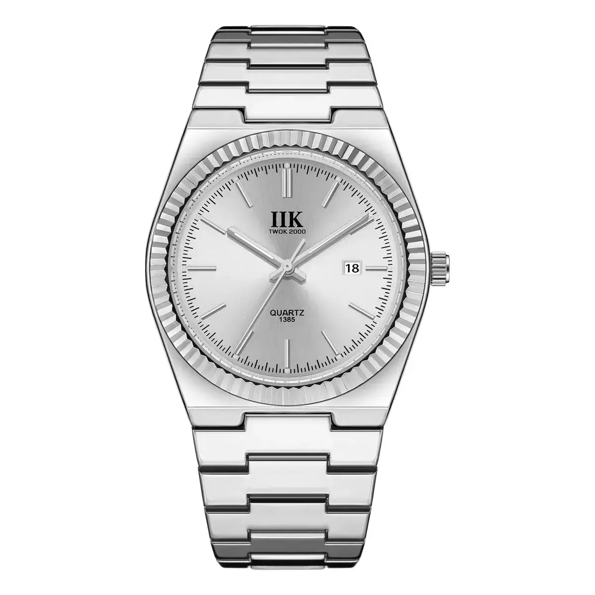 IIK Stainless Steel Blue Calendar Watch for Men - Image 3