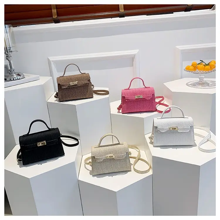 Women's White Woven Shoulder Crossbody Bag 2023 - Image 6