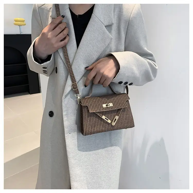 Women's White Woven Shoulder Crossbody Bag 2023 - Image 7