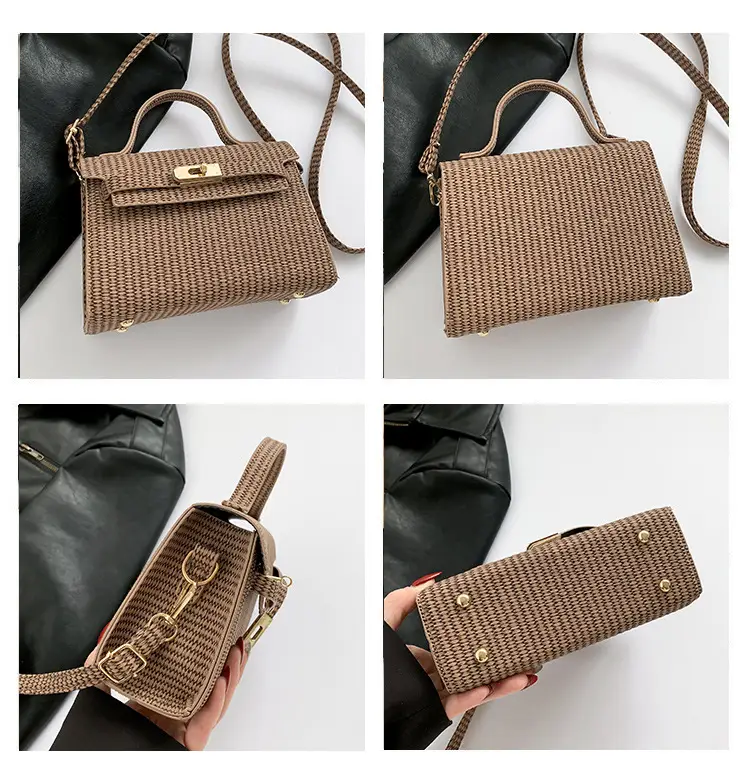 Women's White Woven Shoulder Crossbody Bag 2023 — feature 11