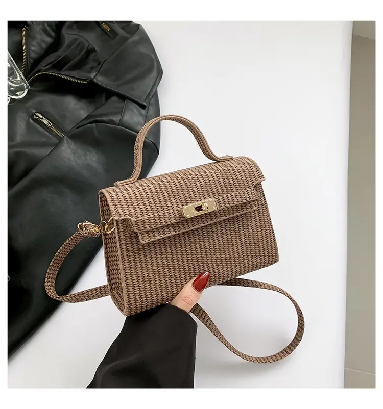 Women's White Woven Shoulder Crossbody Bag 2023 - Image 2