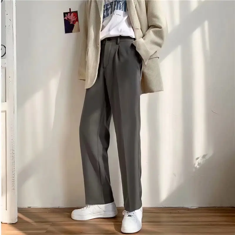 Men's Black Solid Color Loose Fit Pants Spring Autumn - Image 6