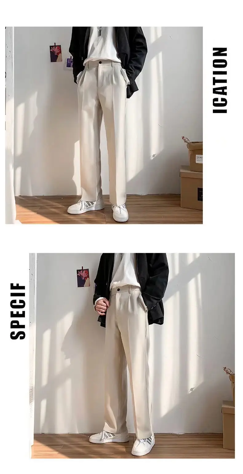 Men's Black Solid Color Loose Fit Pants Spring Autumn — feature 11