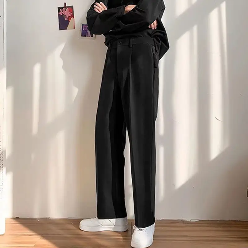 Men's Black Solid Color Loose Fit Pants Spring Autumn — feature 5
