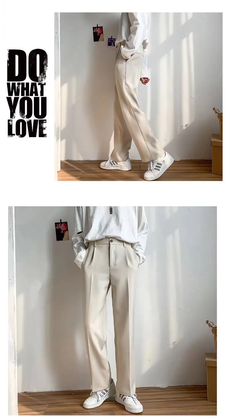 Men's Black Solid Color Loose Fit Pants Spring Autumn — feature 9