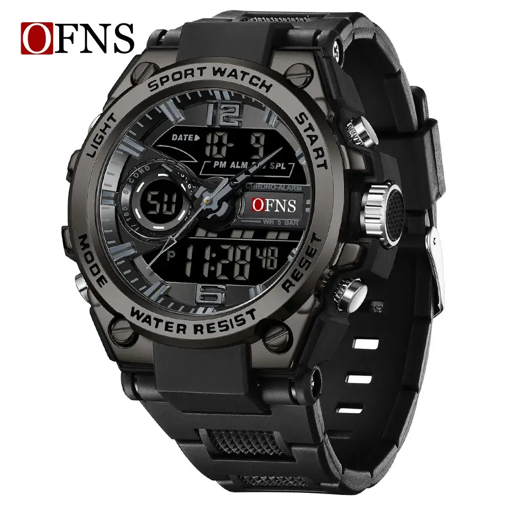 Men's Sport Watch Black Digital Chronograph Multi-Function - Image 3