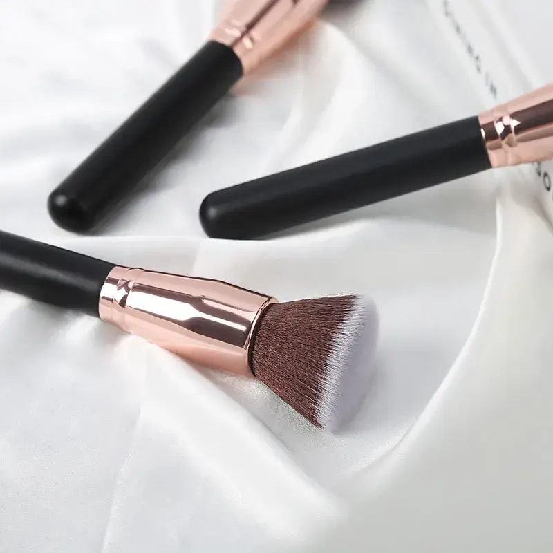 3 Pcs Rose Gold Makeup Brushes Set for Beginners - Image 11