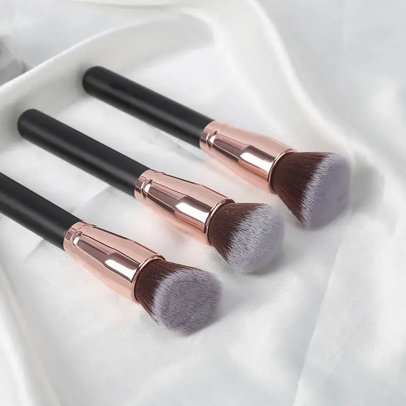 3 Pcs Rose Gold Makeup Brushes Set for Beginners - Image 12
